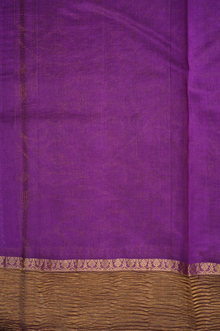 Allover Floral Zari Design Purple Raw Silk Saree