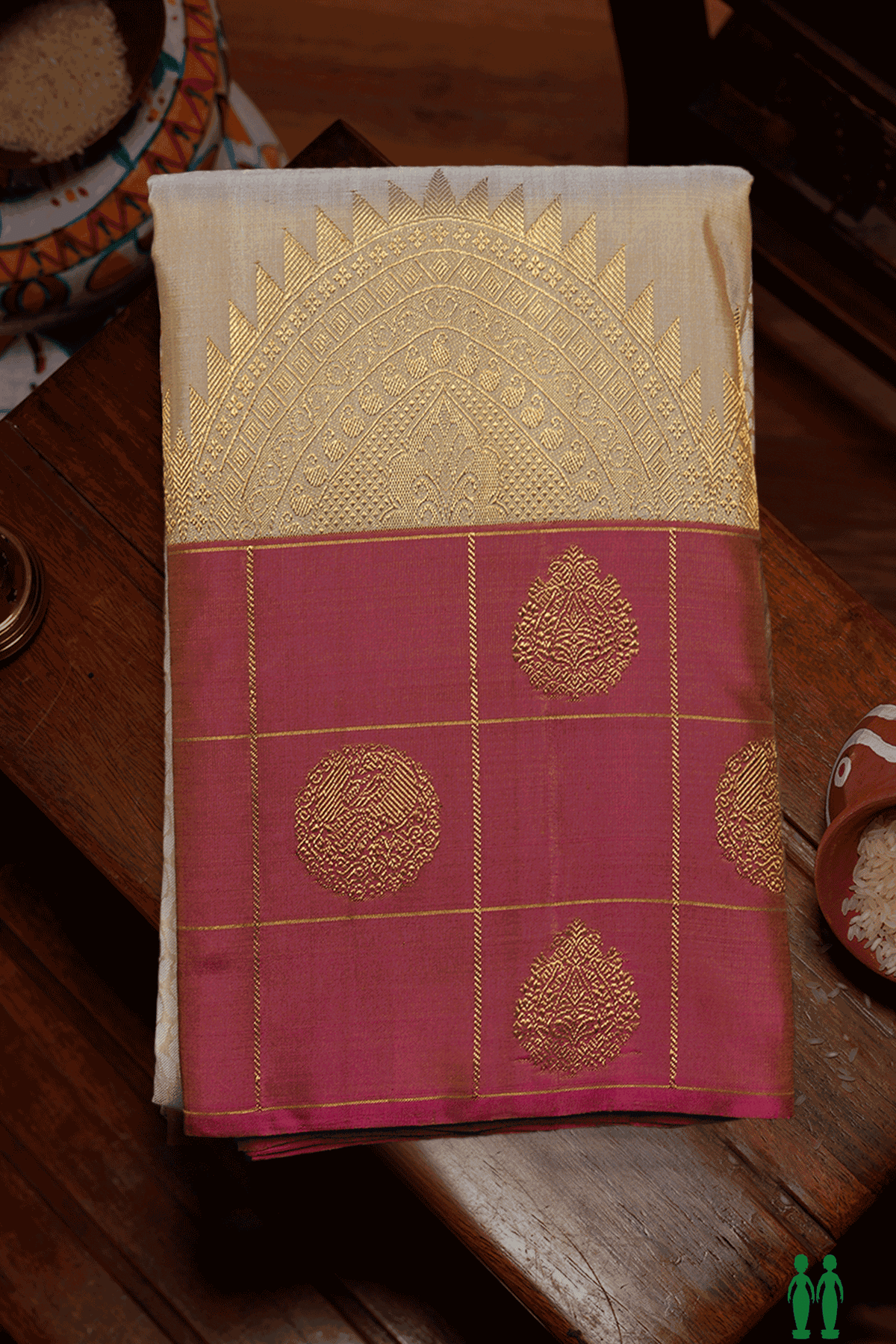 Kanchipuram Silk Saree | Handwoven Pure Silk | Pure Zari | PV J 5734 –  Panjavarnam