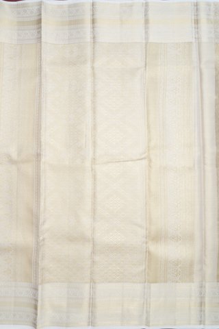 Traditional Border Egg White Tissue Kanchipuram Silk Saree