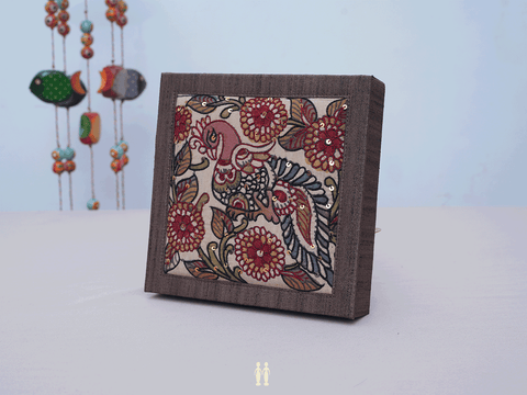 Kalamkari Design Brown Jewel Storage Box