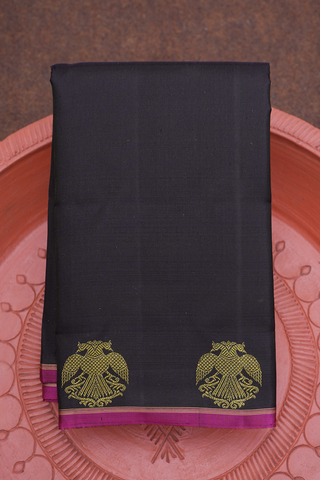 Iruthalai Pakshi Border Dark Oak Brown Kanchipuram Silk Saree