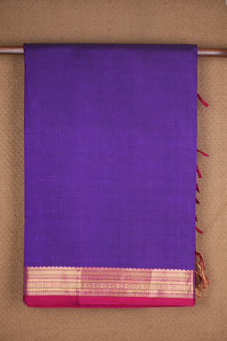 Traditional Border Regal Purple Nine Yards Silk Cotton Saree