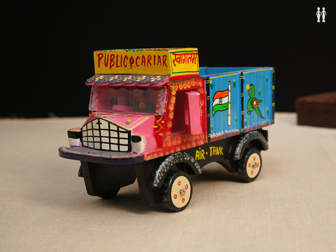 Wooden Handicraft Multicolor Miniature Lorry