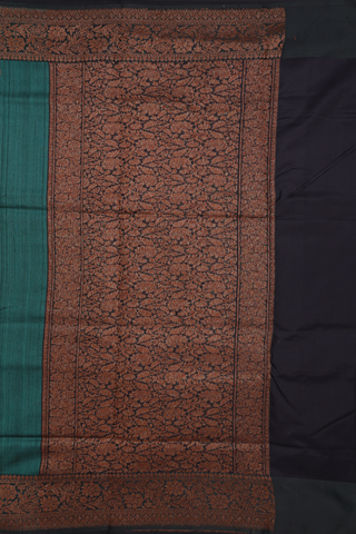 Floral Motifs Forest Green Tussar Banarasi Silk Saree