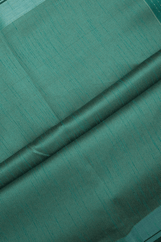 Threadwork Stripes Design Teal Green Semi Jute Saree