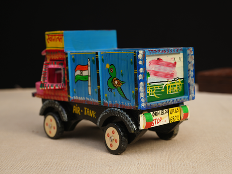 Wooden Handicraft Multicolor Miniature Lorry