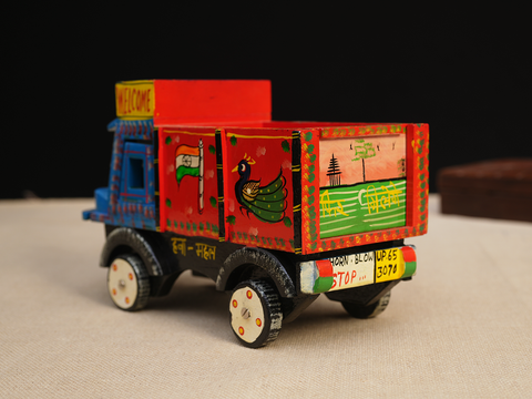 Wooden Handicraft Multicolor Miniature Lorry