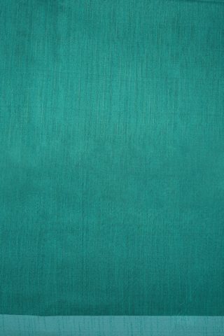 Threadwork Stripes Design Teal Green Semi Jute Saree