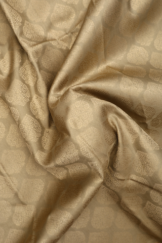 Kanchipuram Silk Saree In Khaki Color With Jacquard Pattern