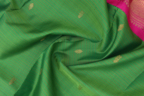 Stripes Design Green Kanchipuram Pavadai Sattai Material