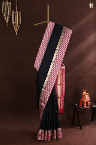 Malli Moggu Zari Buttas Black Soft Silk Saree