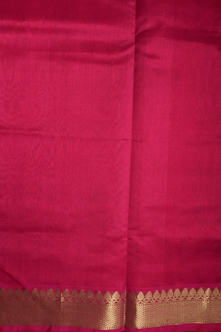 Chevron Zari Border Magenta Traditional Silk Cotton Saree