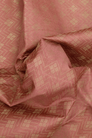 Semi Raw Silk Saree In Dusty Orange With Threadwork Design