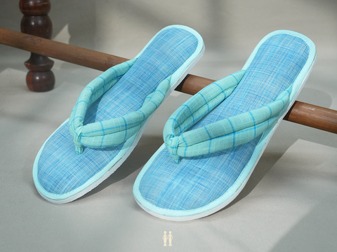 Plain Pastel Blue Cotton Slippers