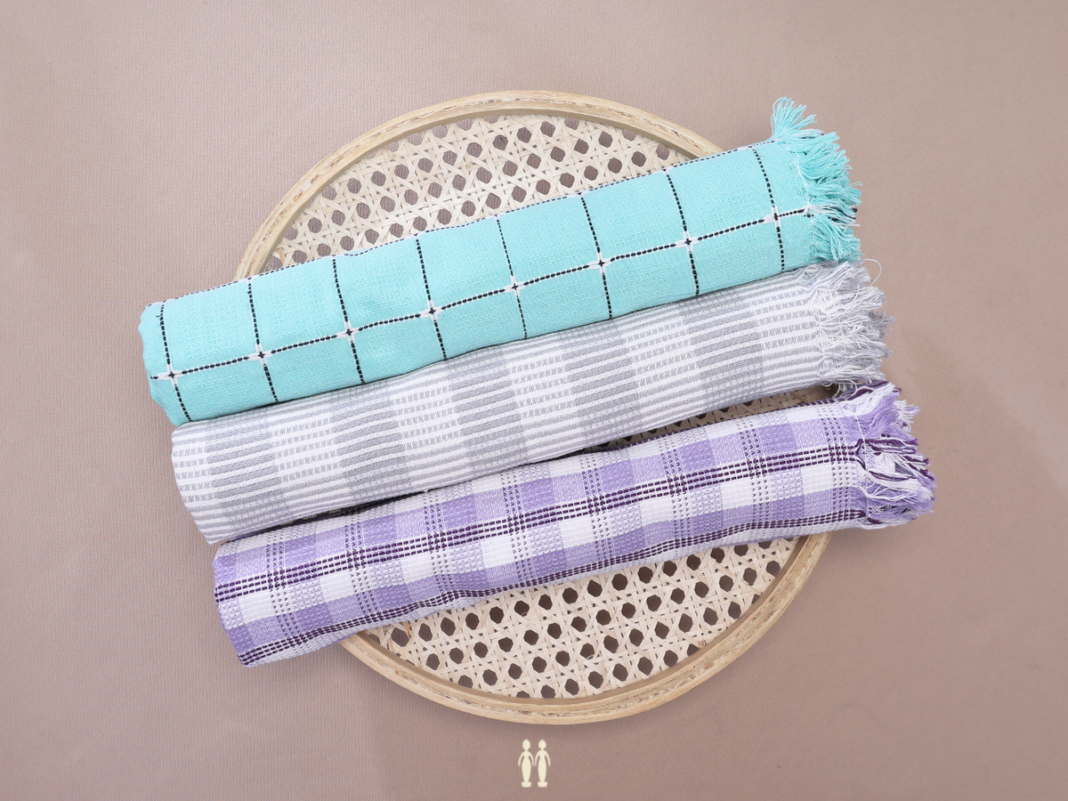 Multicolor Set Of 3 Cotton Towels