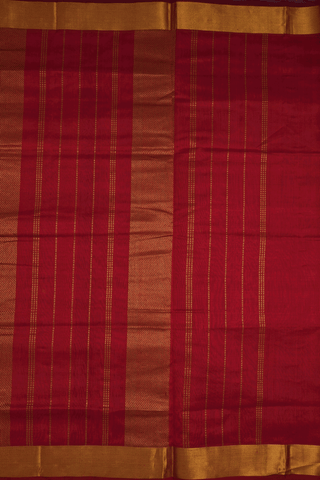 Allover Check Design Scarlet Red And White Silk Cotton Saree