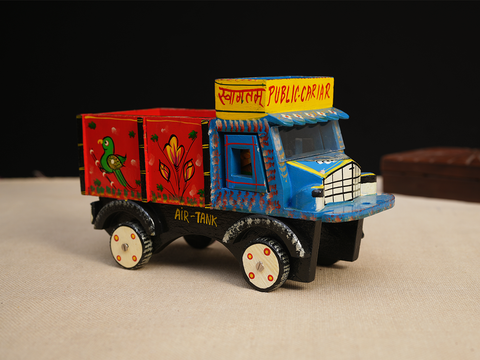 Wooden Handicraft Multicolor Miniature Lorry