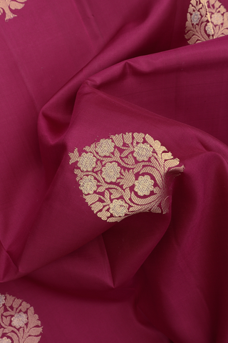 Tree Zari Motifs Berry Pink Kanchipuram Silk Saree