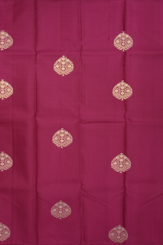 Tree Zari Motifs Berry Pink Kanchipuram Silk Saree