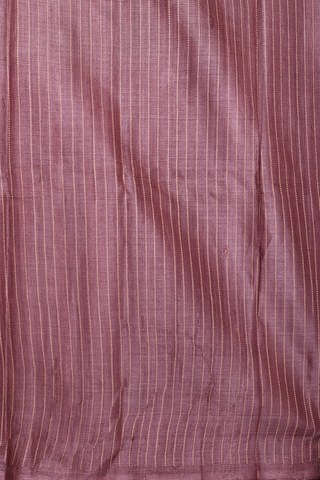 Tussar Silk Saree In Dusty Pink With Stripes Design