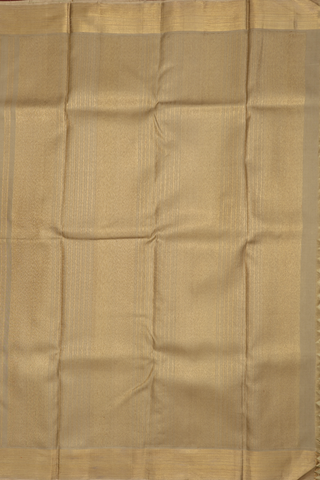 Kanchipuram Silk Saree In Khaki Color With Jacquard Pattern