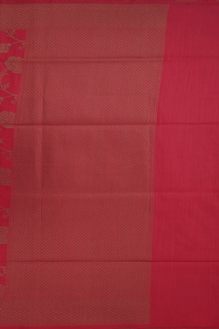 Floral Jaal Design Chilli Red Tussar Banarasi Silk Saree