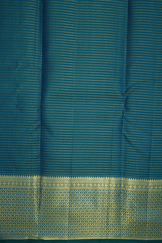 Zari Checked Peacock Green Kanchipuram Silk Saree