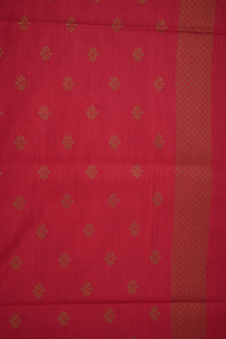 Floral Jaal Design Chilli Red Tussar Banarasi Silk Saree