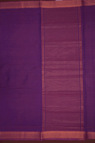 Chevron Zari Border Plain Purple Mangalagiri Cotton Saree