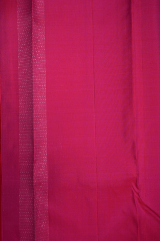 Zari Stripes Design Hot Pink Kanchipuram Silk Saree