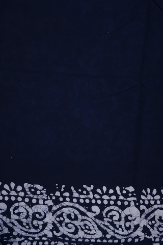 Allover Floral Design Midnight Blue Sungudi Cotton Saree