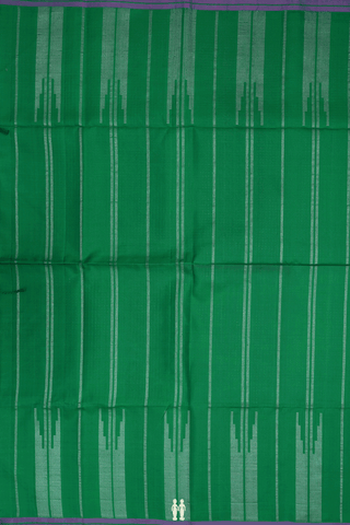 Zari Stripes Design Emerald Green Soft Silk Saree