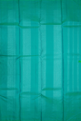 Zari Stripes Design Sea Blue Kanchipuram Silk Saree