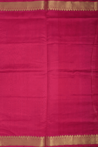 Chevron Zari Border Magenta Traditional Silk Cotton Saree