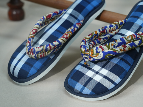 Checks Design Multicolor Cotton Slippers