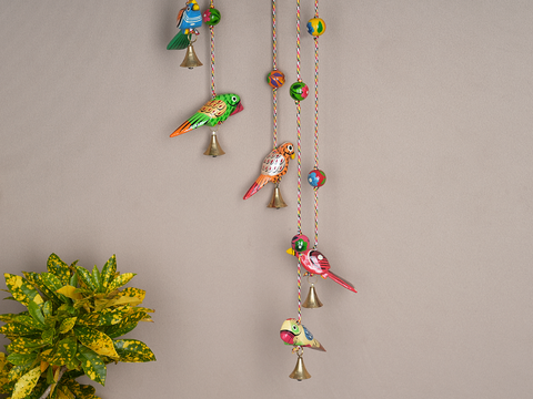 Wooden Handicraft Birds Wall Hanging For Home Decor