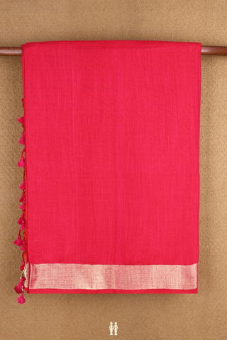 Zari Border Plain Magenta Bengal Cotton Saree