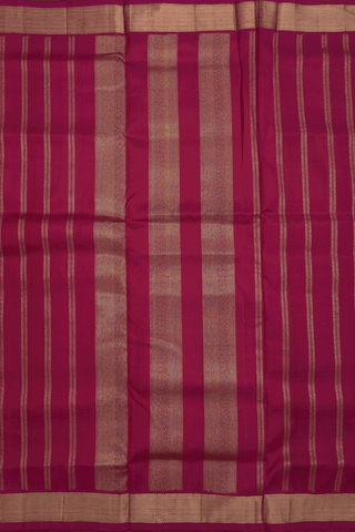 Nine Yards Silk Saree In Mulberry Red With Twill Weave Border