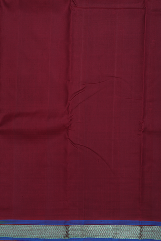 Kanchipuram Silk Saree In Burgundy Red With Contrast Border