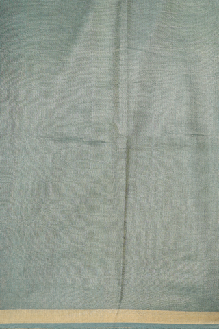 Tussar Silk Saree In Turkish Green With Threadwork Stripes