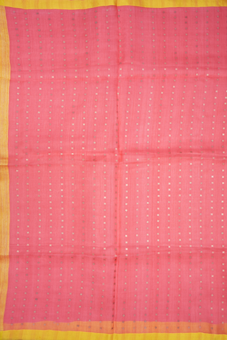 Contrast Border Plain Tulip Pink Jute Saree