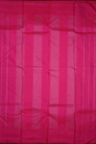 Zari Stripes Design Hot Pink Kanchipuram Silk Saree