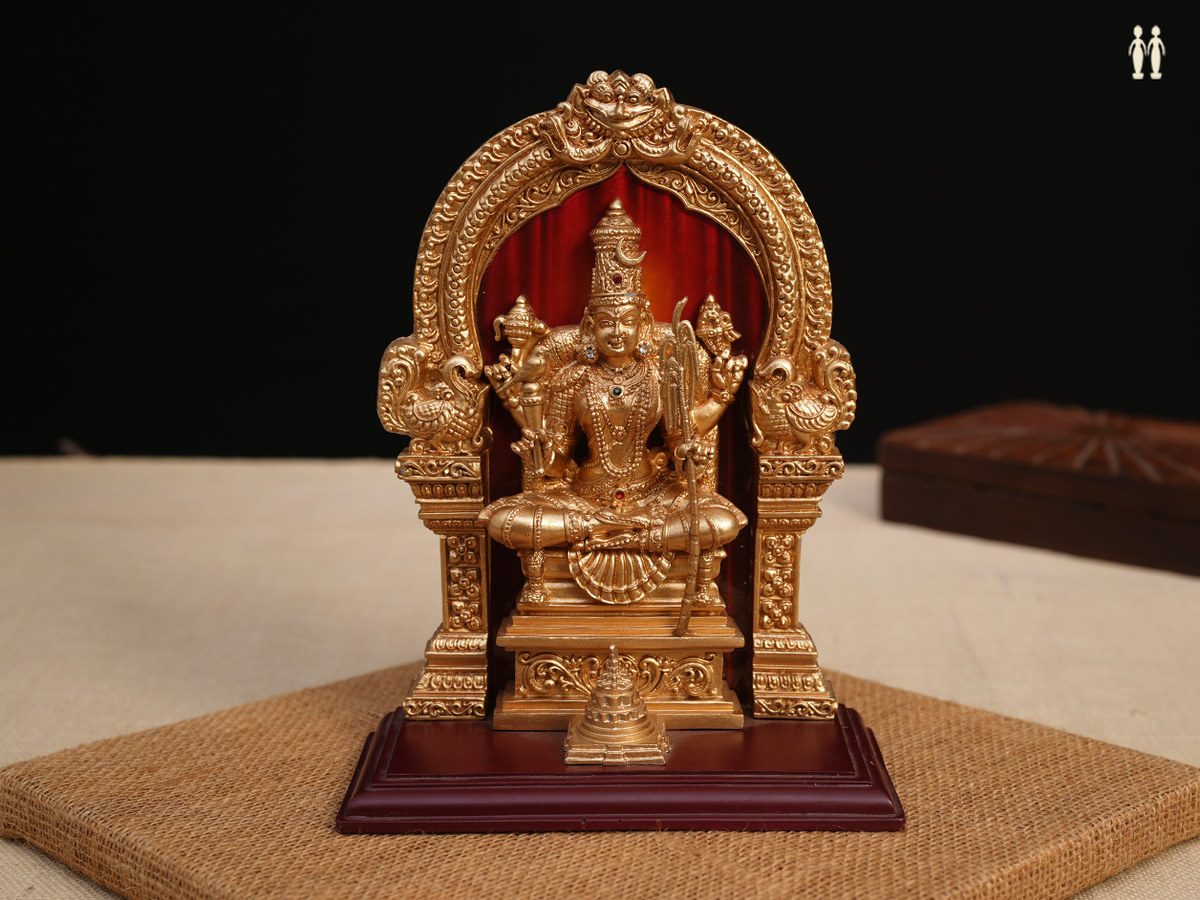 Sri Kanchi Kamakshi Amman Gold Plated Fiber Idol