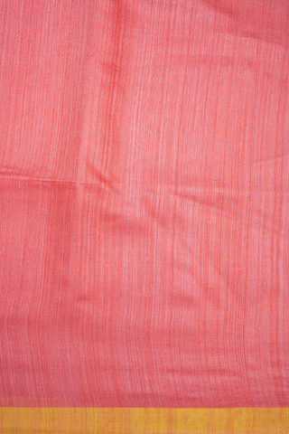 Contrast Border Plain Tulip Pink Jute Saree