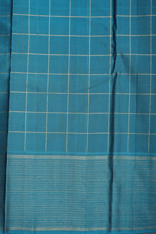 Checks With Buttas Regal Purple Kanchipuram Silk Saree