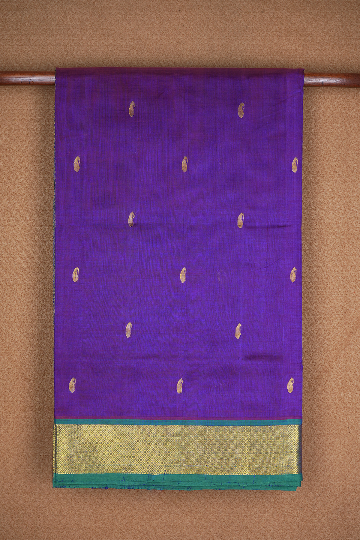 Paisley Buttas Purple Traditional Silk Cotton Saree