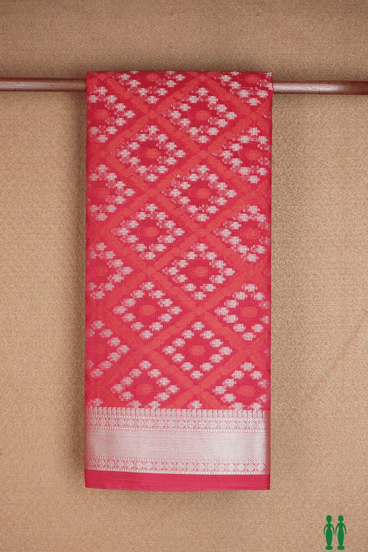 Diamond Design Ruby Red Kota Cotton Saree