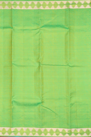 Kanchipuram Silk Saree In Green With Tamil Letters Design