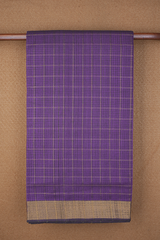 Checks Design Purple Mangalagiri Cotton Saree