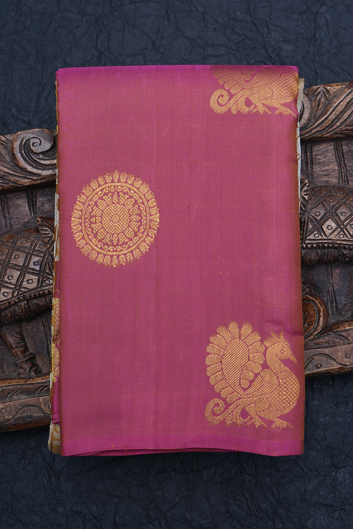 Jacquard Pattern Mustard Brown Kanchipuram Silk Saree